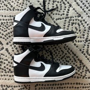 🆕Nike Dunk “Panda” Black & White High-Top Sneakers Size 9.5